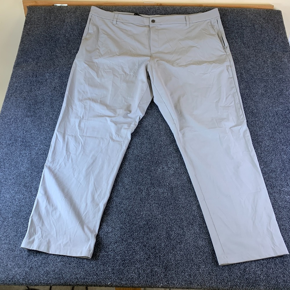 Lululemon Commission Activewear Pants Mens 46 Gray Zipper Pockets Straight Leg